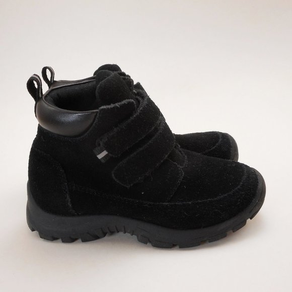 Lands End Boots Little Kids Boy's Size 10 M Adjustable Straps Black Suede - Picture 3 of 6